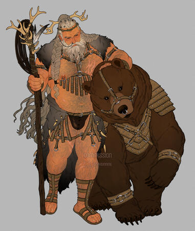 Full character & pet; flat color